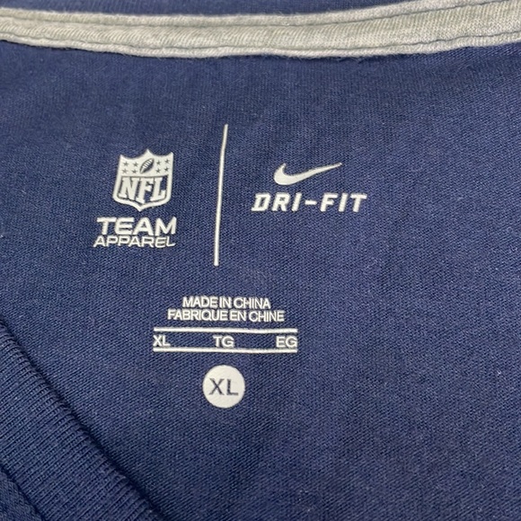 Denver Broncos Ladies NFL Team Apparel Nike Dri-Fit Navy V-Neck Shirt - Picture 3 of 5